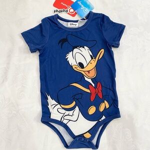 Patpat Disney Donald Duck Blue Baby Boy Bodysuit Romper, Short Sleeve